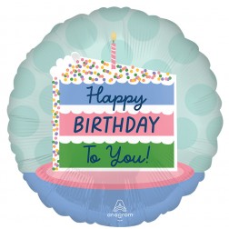 Standard Satin Happy Birthday Cake