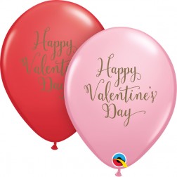 11" Happy Valentine's Day Script Red & Pink (50 ct.)