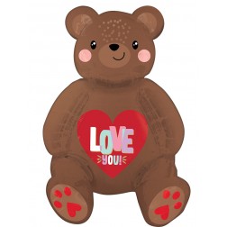 CI: Multi-Balloon Satin Love Bear Sitter