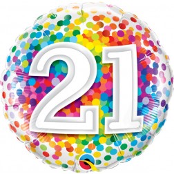 18" 21 Rainbow Confetti