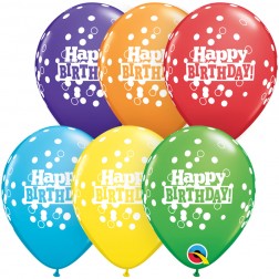 05" Bday Confetti Dots Bright Rainbow  (100 ct.)