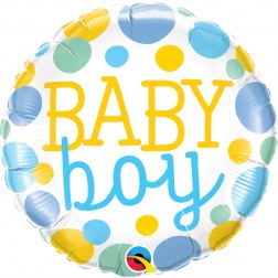 18" Baby Boy Dots
