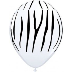 11" Zebra Stripes White 50Ct