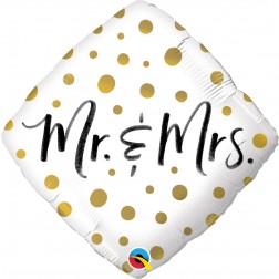 18" Diamond Mr. & Mrs. Gold Dots