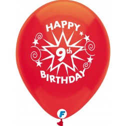 Funsational 12" 9th Birthday Star Asst. (8 ct.) 