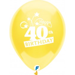 Funsational 12" 40th Birthday Shooting Stars Asst. (8 ct.) 