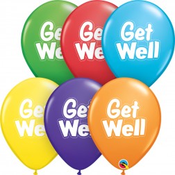 11" Get Well Dashed Outline Bright Rainbow Asst. (50 ct.)