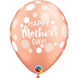 11" Happy Mother's Day Dots Rose Gold (50 ct)