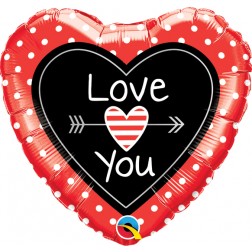 09" Love You Dots & Arrows Heart