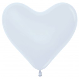 12" Fashion White Heart (50pcs)