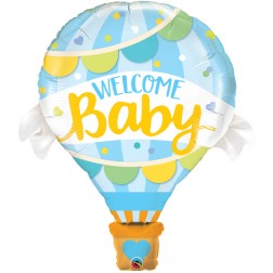 42" Welcome Baby Blue Balloon (pkgd)