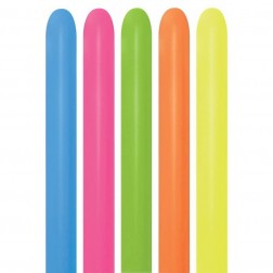 260 Neon Assortment (50pcs) Sempertex Balloons (AIR ONLY)