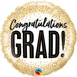 18" Grad Gold Glitter Dots (pkgd)