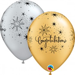 11" Congratulations Elegant Silver & Gold (50 ct.)