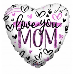 18" SP: PR Love You Mom Brushed Hearts