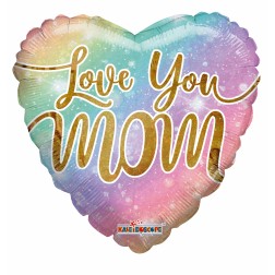 18" SP PR Love You Mom Rainbow Holo
