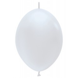 12" Satin White Link-O-Loons (25pcs)