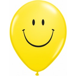 11" Smile Face Yellow w/ Black Ink 50Ct