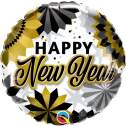 18" New Year Black & Gold Fans