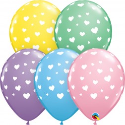 11" Random Hearts-A-Round Pastel Asst. (50 ct.)