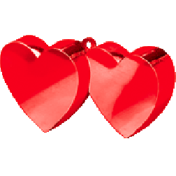 Double Heart Balloon Weight - Red