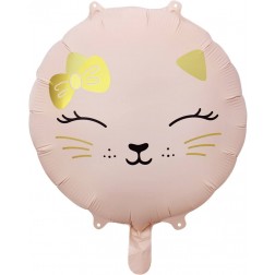 18" Matte Pink Cat Face Balloon