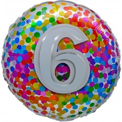 18" 6 Rainbow Confetti Balloon Airise