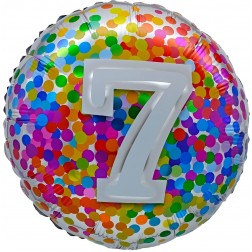 18" 7 Rainbow Confetti Balloon Airise