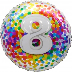 18" 8 Rainbow Confetti Balloon Airise