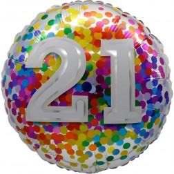 18" 21 Rainbow Confetti Balloon Airise