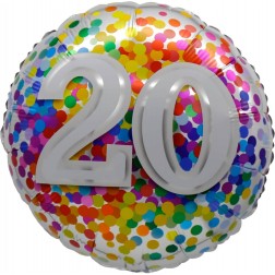 18" 20 Rainbow Confetti Balloon Airise