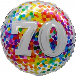 18" 70 Rainbow Confetti Balloon Airise