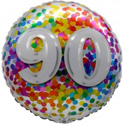 18" 90 Rainbow Confetti Balloon Airise
