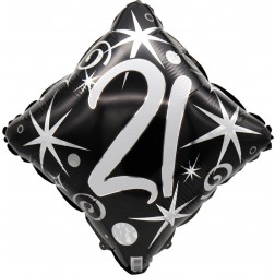 18" 21 Elegant Sparkles and Swirls Balloon Airise