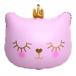 19" Pink Cat with Crown Balloon