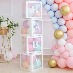 12" Baby Balloon Box White (4pcs)