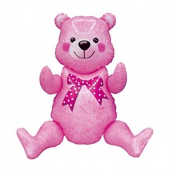 32" Sitting Teddy Bear Baby Pink  (AIR ONLY)