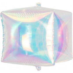 10" Iridescent Clear Cube Balloon (AIR ONLY)