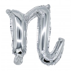 12" Silver Script Letter N  (AIR ONLY)