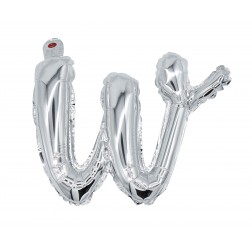 12" Silver Script Letter W  (AIR ONLY)