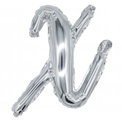 12" Silver Script Letter X  (AIR ONLY)