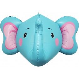 19" 3D Elephant Blue Balloon