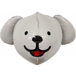 20" 3D Dog Head White