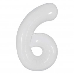 34" Milky White Number 6  (AIR ONLY)