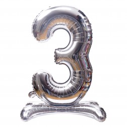 16" Stand Up Silver Number 3