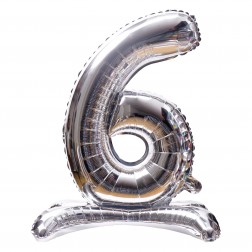 16" Stand Up Silver Number 6