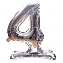 32" Stand Up Silver Number 4  (AIR ONLY)