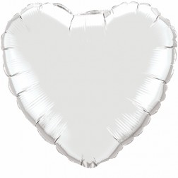 09" Silver Plain Foil Heart St