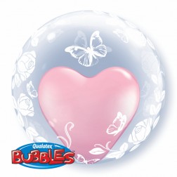 Deco Bubble 24" Elegant Roses & Butterflies
