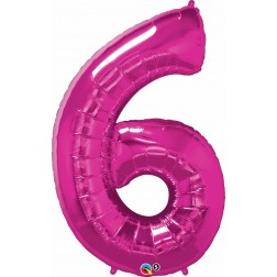 Qualatex Shape 34" Magenta Number 6 (Pkgd) 
